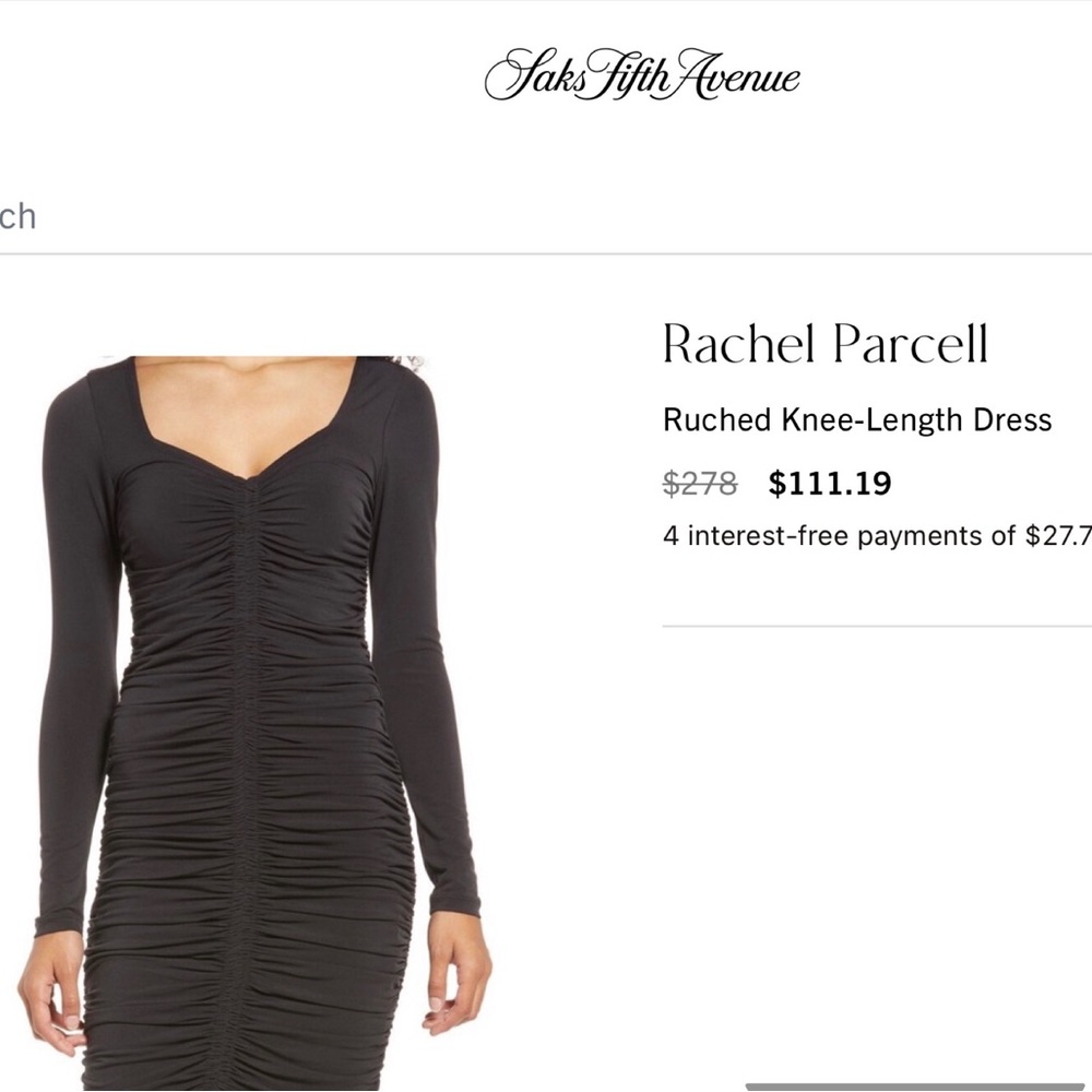Rachel Parcell black body con ruched dress